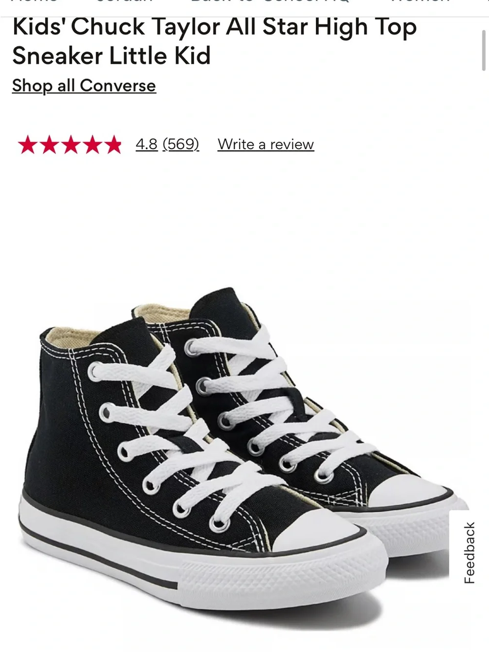 Converse High Top Sneakers in Black and White